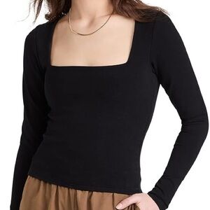 Good American Essentials Women's Square Neck Long Sleeve Tee
